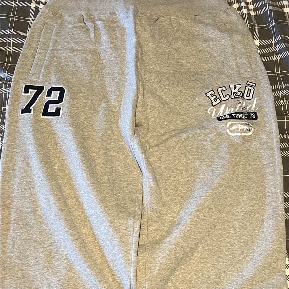 Ecko Unlimited Gray Sweatpants with Logo and Number 72